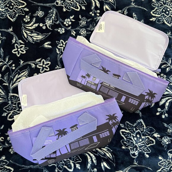 NWT Trader Joe's Mini Insulated Tote Bag - Lavender (SET OF 2) - Picture 1 of 2